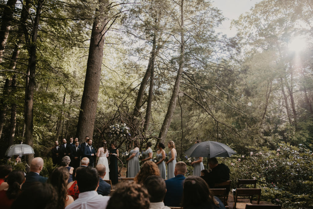 ceremony in the woods pennsylvania bloomsburg pa wedding photography