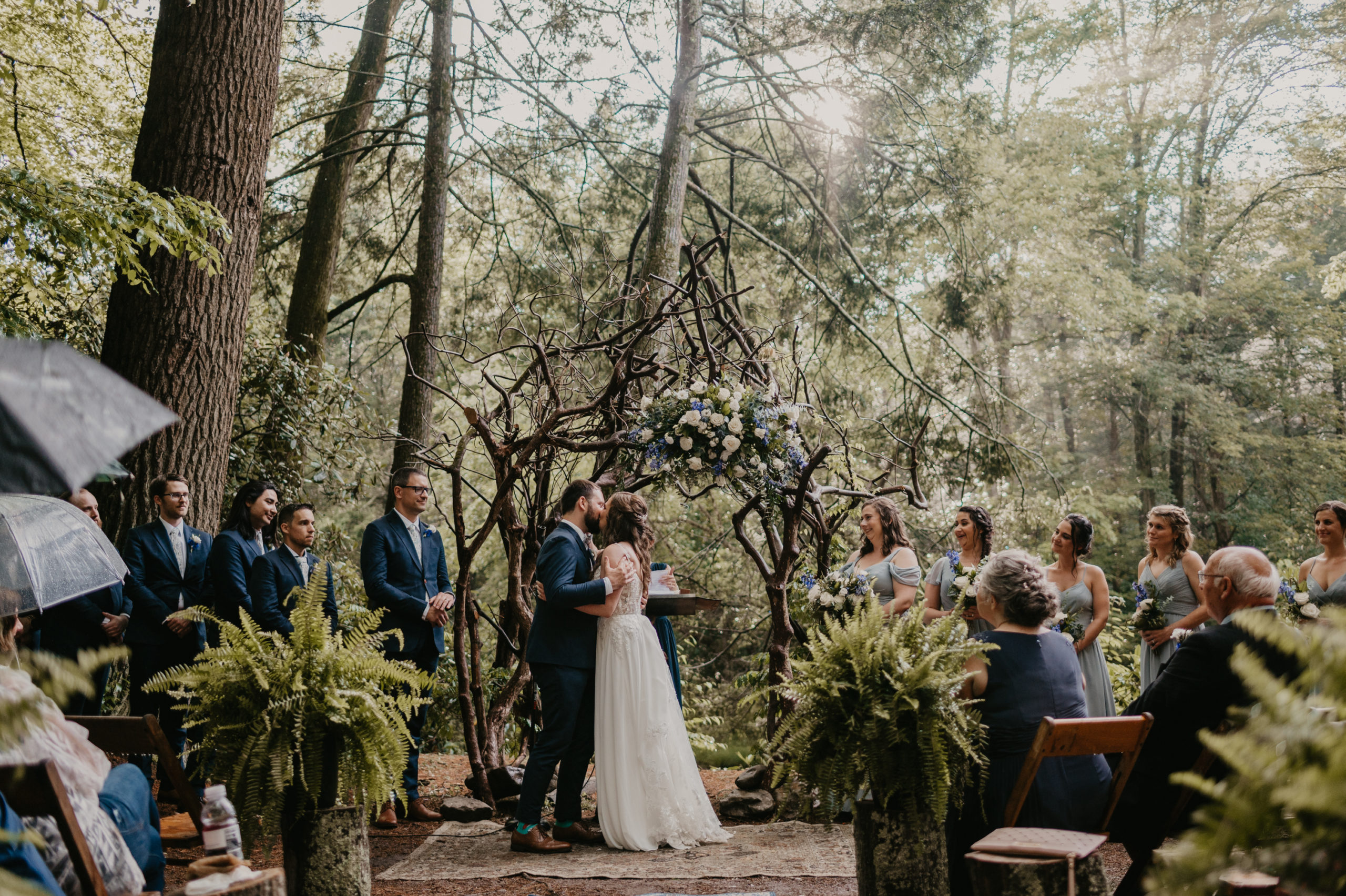 ceremony in the woods pennsylvania bloomsburg pa wedding photography